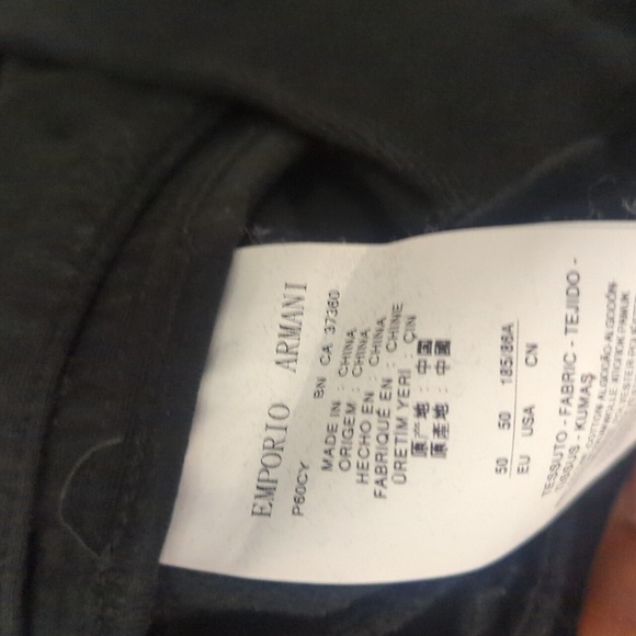 Emporio Armani Black Stretch Waist Joggers - Size 40R 50 EU M Great Condition - Picture 5 of 6